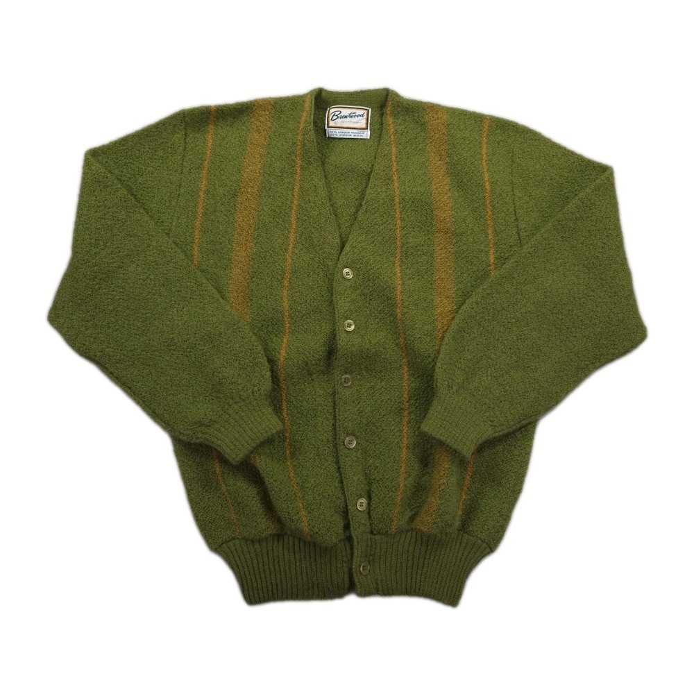 Vintage‎ Brentwood Mohair Wool Cardigan Sweater Mens Large Kurt Cobain 1960s
